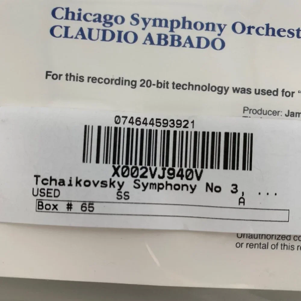 Claudio‎ Abbado Symphony Orchestra CD Sony Classical